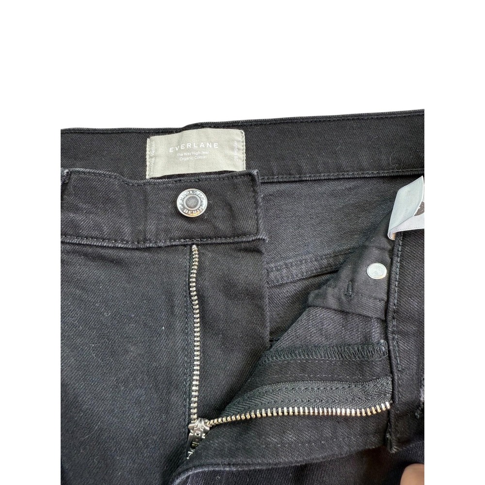 Everlane Jeans Womens 28 Black The Way High Rise Straight Organic Cotton - Picture 3 of 7